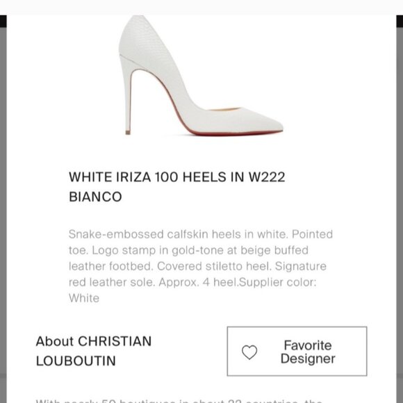 Christian Louboutin Iriza 100 Calfskin Jurassic Bianco (White), 85mm, Size 38 - Picture 1 of 12